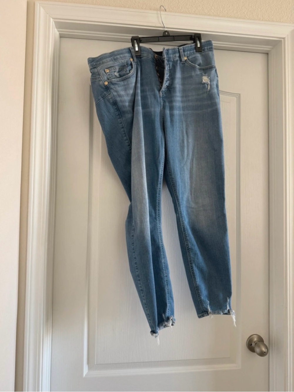 torrid Light Blue Distressed Ankle Jeans